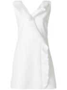 Msgm Pleated Seam Fitted Dress - White