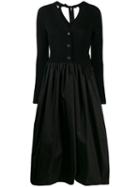 Prada Knitted Top Midi Dress - Black