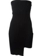 Anthony Vaccarello Ribbed Knit Asymmetric Dress