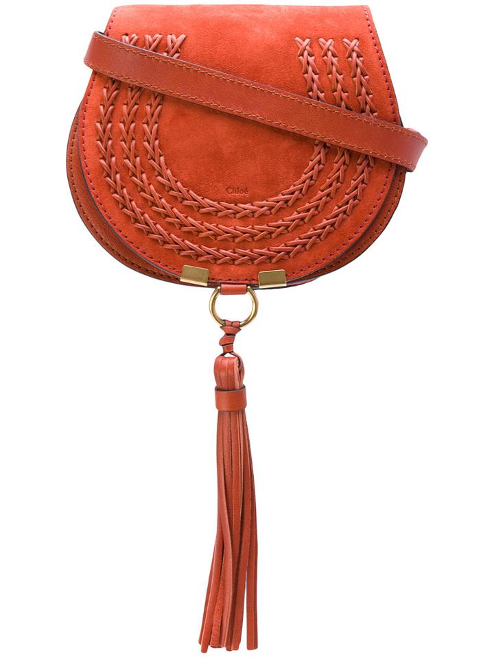 Chloé - Marcie Shoulder Bag - Women - Cotton/calf Suede - One Size, Red, Cotton/calf Suede