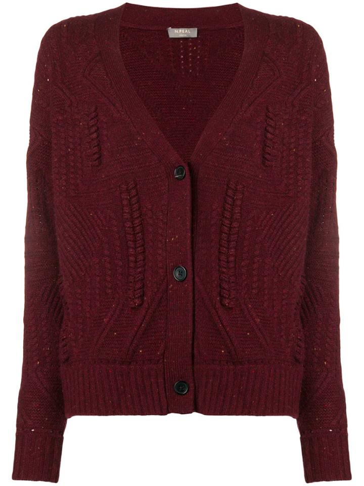 N.peal Cable-knit Cardigan - Red