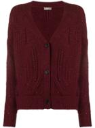 N.peal Cable-knit Cardigan - Red