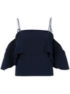 Nk Ruffle Cropped Top - Blue