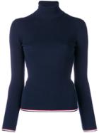 Thom Browne Rwb Tipping Stripe Merino Turtleneck - Blue