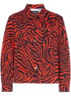 Calvin Klein 205w39nyc Zebra Pattern Denim Jacket - Red