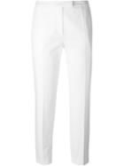 Kenzo Cropped Trousers, Women's, Size: 38, White, Cotton/polyurethane/acetate