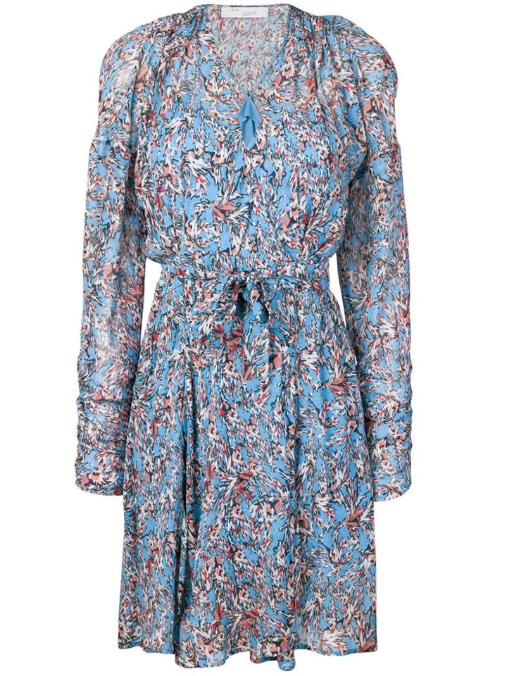 Iro Bustle Printed Wrap Dress - Blue
