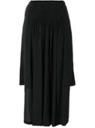 No21 Ruffled Asymmetric Skirt, Women's, Size: 44, Black, Acetate/silk