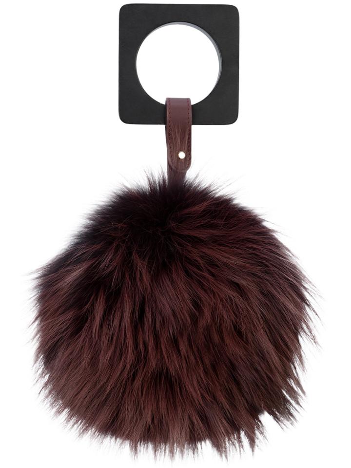 Perrin Paris Fur Detail Clutch Bag - Pink & Purple
