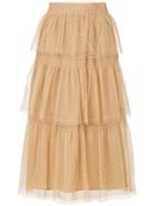 Red Valentino Full Tiered Skirt - Nude & Neutrals