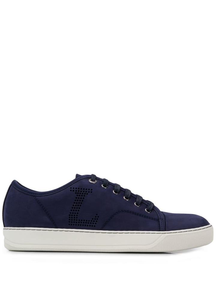 Lanvin Perforated Logo Sneakers - Blue