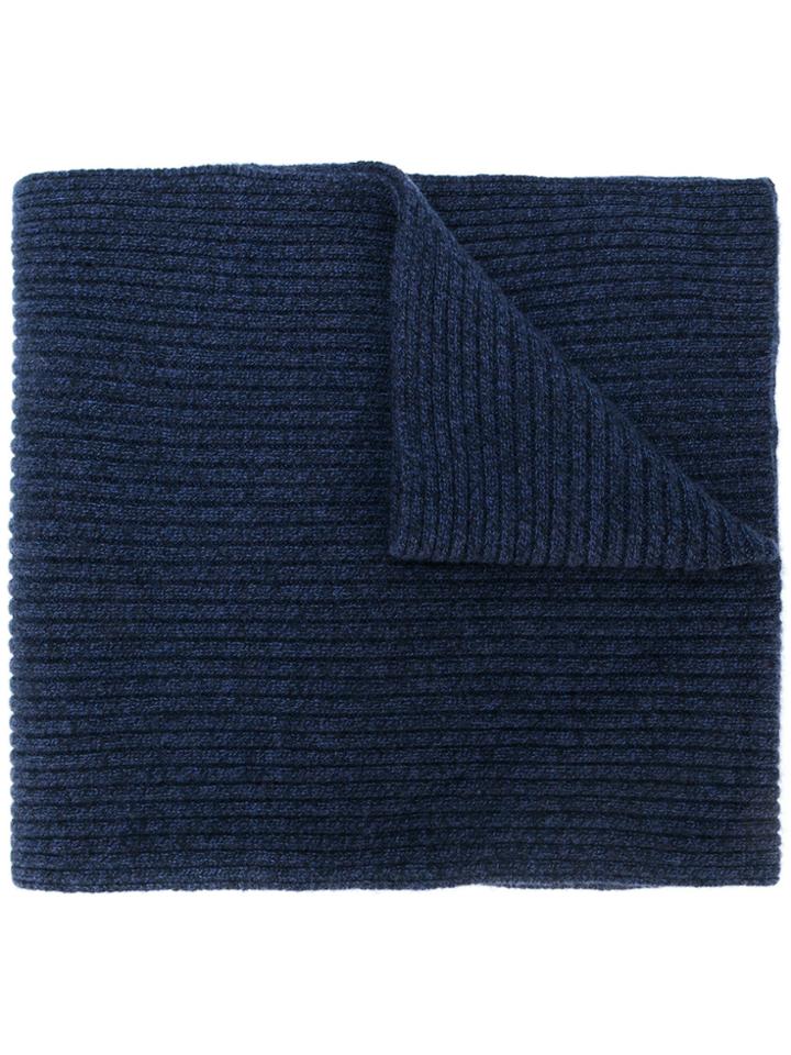 N.peal Short Ribbed Scarf - Blue