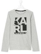 Karl Lagerfeld Kids Long-sleeved Branded Sweatshirt - Grey