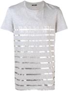 Balmain Striped T-shirt - Grey