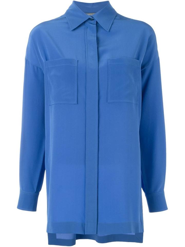 Alberta Ferretti Loose Fit Shirt, Women's, Size: 42, Blue, Silk