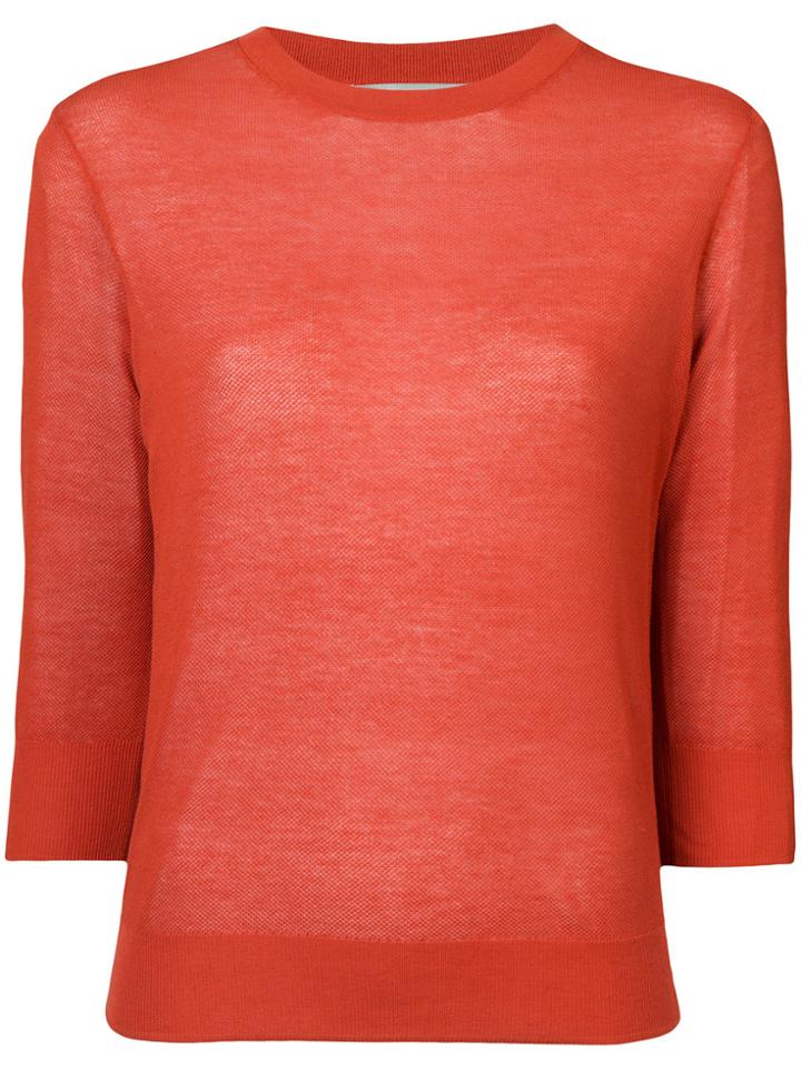 Vince Cropped Sleeves Jumper - Yellow & Orange