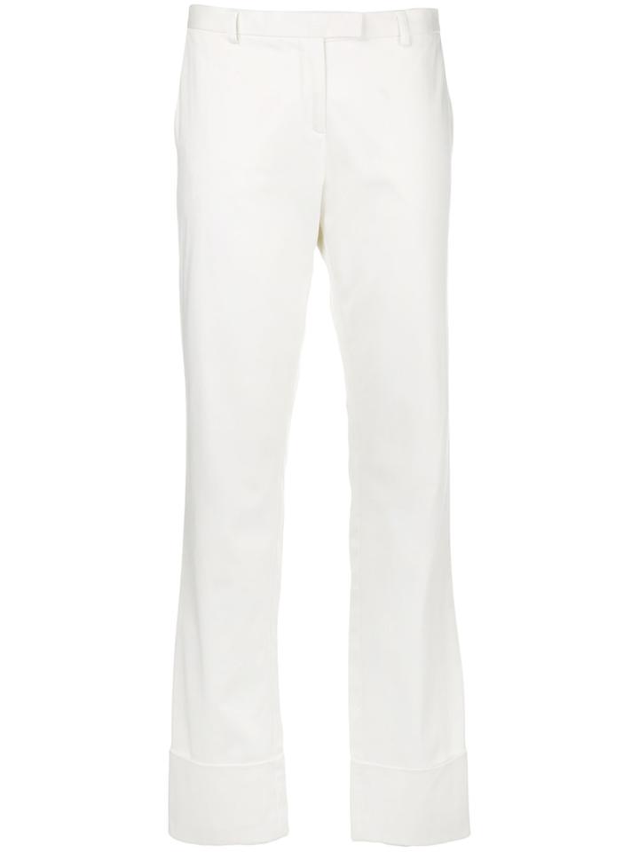 Romeo Gigli Vintage Mid Rise Straight Trousers - White