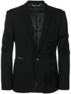 Philipp Plein - Patch Sleeve Blazer - Men - Polyamide/spandex/elastane/viscose - 50, Black, Polyamide/spandex/elastane/viscose