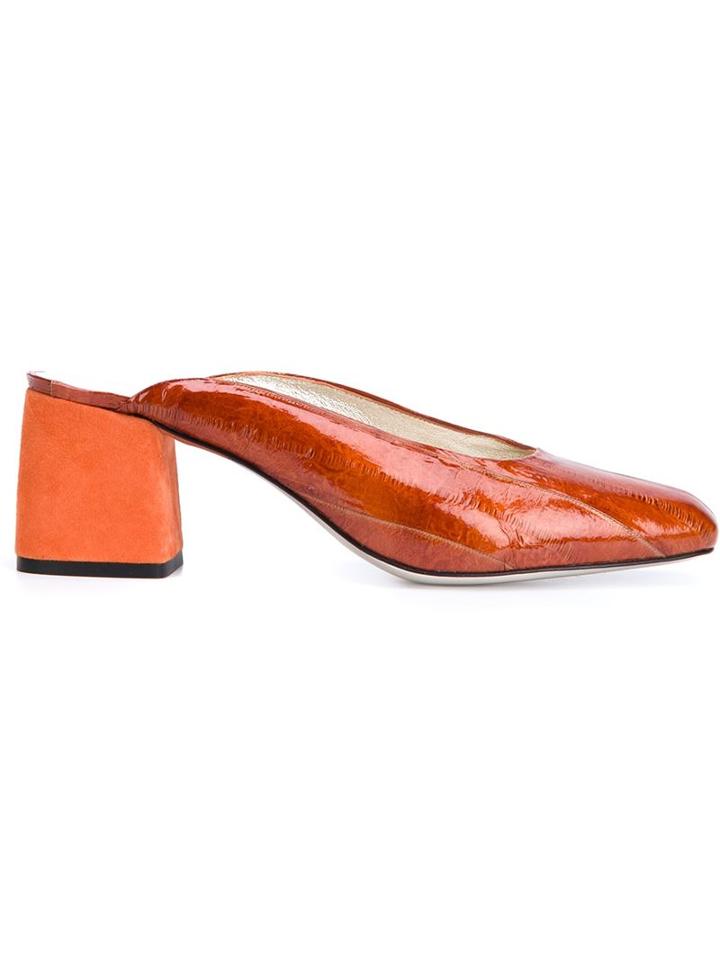 Amélie Pichard Square Toe Mules, Women's, Size: 37, Yellow/orange, Leather