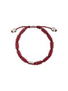 Nialaya Jewelry Dorje Flat Beaded Bracelet - Red