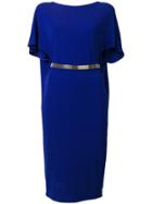 Lanvin Flared Sleeve Belt Dress - Blue
