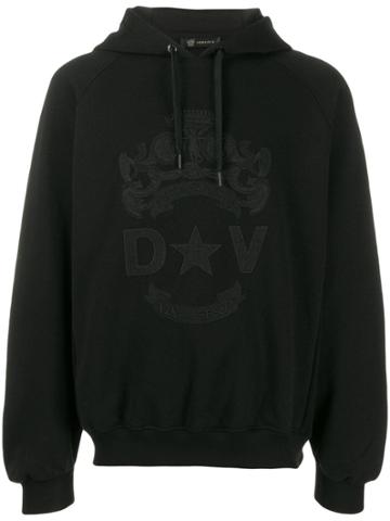 Versace Bandiera Motif Hoodie - Black