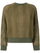 Mr & Mrs Italy Patched Tartan Waffle Knit Sweatshirt - Green