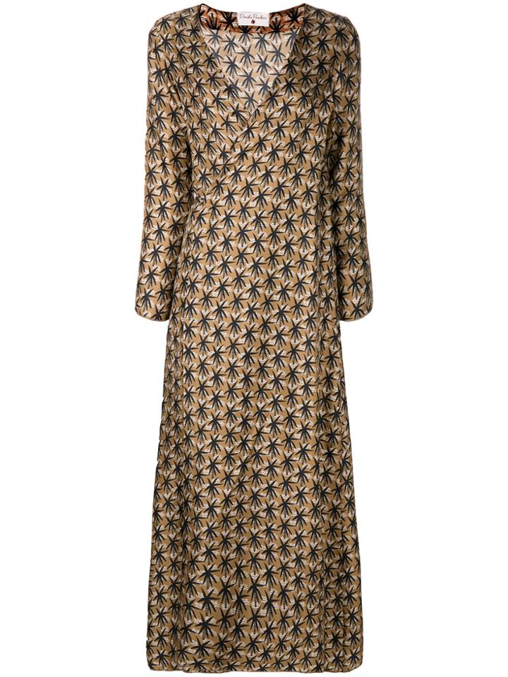 Daniela Pancheri Printed Wrap Dress - Brown