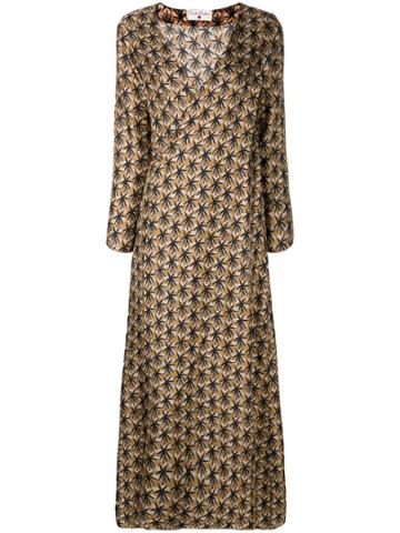 Daniela Pancheri Printed Wrap Dress - Brown