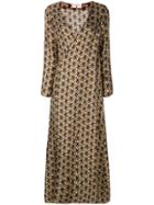 Daniela Pancheri Printed Wrap Dress - Brown