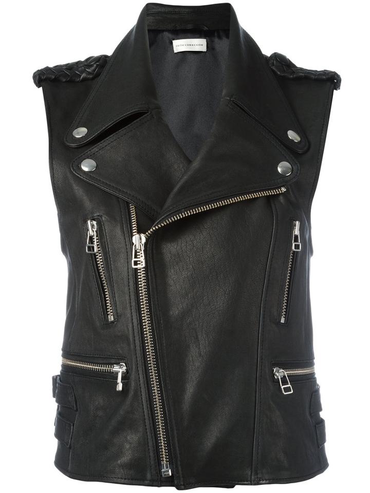 Biker Vest - Women - Lamb Skin/polyester - 36, Black, Lamb Skin/polyester, Faith Connexion