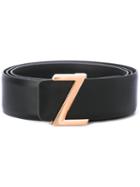 Z Zegna Logo Buckle Belt, Men's, Size: 110, Calf Leather