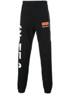 Heron Preston Clim Fit Printed Logo Sweatpants - Black