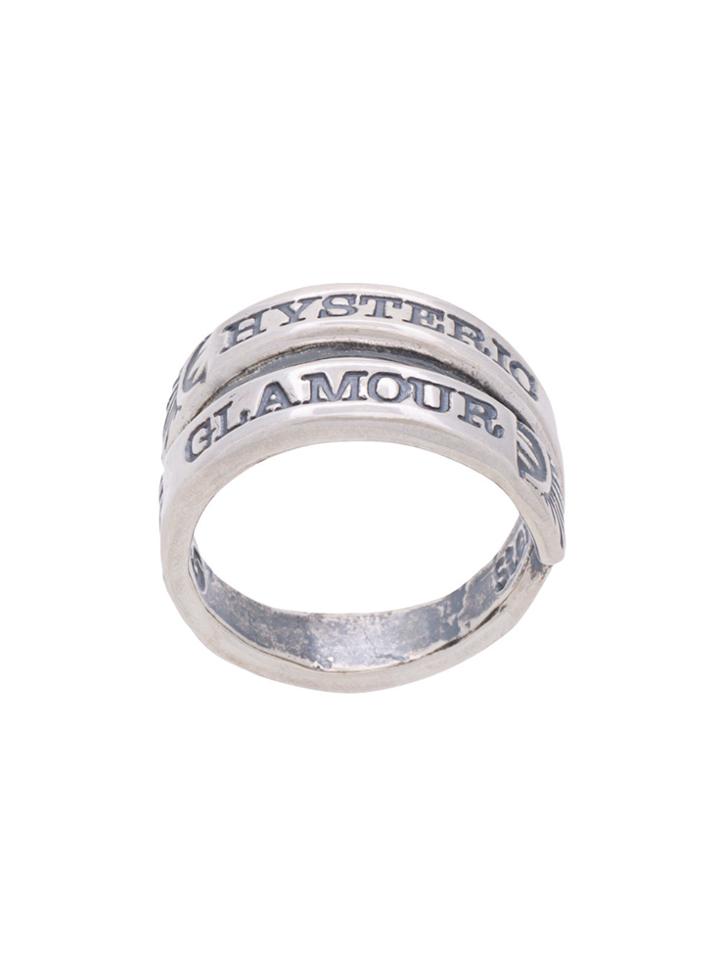 Hysteric Glamour Double Band Logo Ring - Metallic