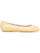 Tod's Gommino Stud Ballerina Shoes - Yellow & Orange