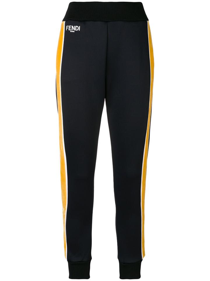 Fendi Side Striped Trousers - Black