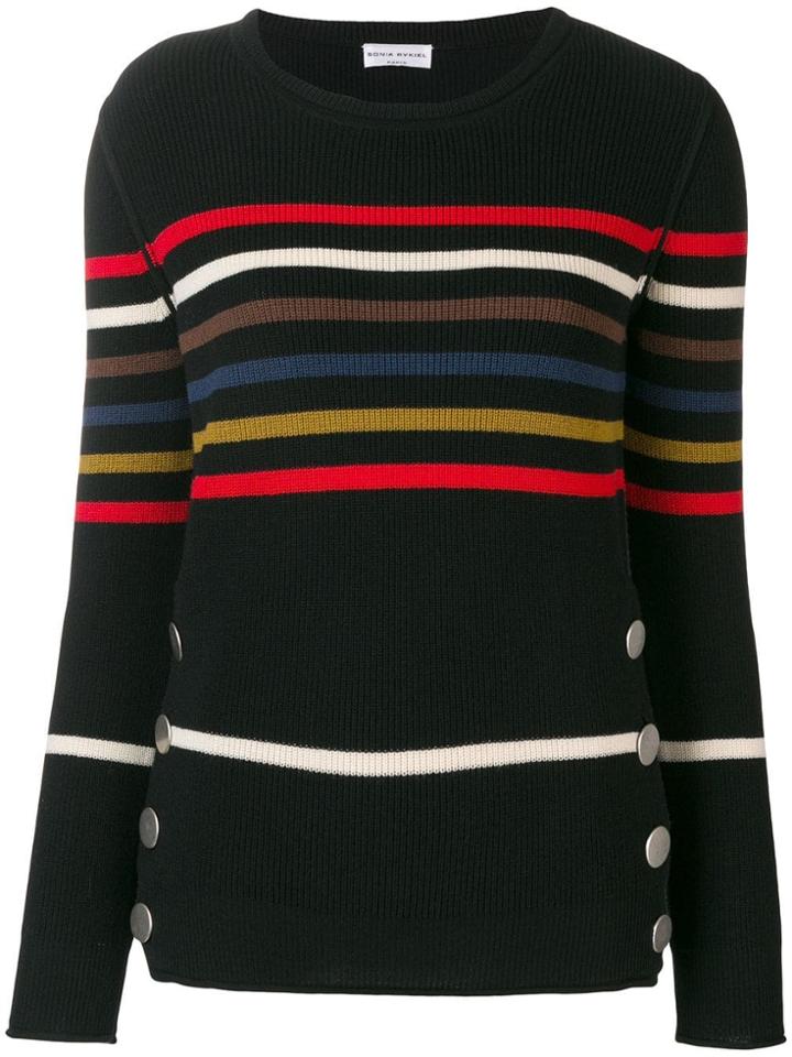 Sonia Rykiel Striped Ribbed Sweater - Black