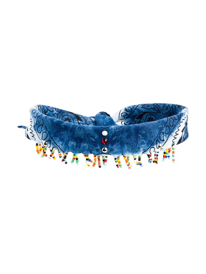 Dannijo Beaded Scarf Choker Necklace - Blue