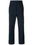 Thom Browne Fun Mix Chalkstripe High-waisted Trouser - Blue