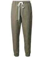 Bassike Tapered Trousers, Women's, Size: 8, Green, Cotton/linen/flax