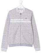 Lacoste Kids Teen Logo Print Bomber Jacket - Grey