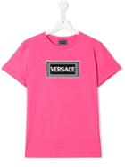Young Versace Teen Rectangular Logo T-shirt - Pink