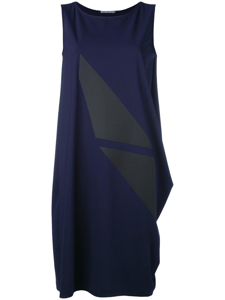 Issey Miyake - Shift Dress - Women - Cotton/polyester - 2, Blue, Cotton/polyester