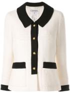 Chanel Pre-owned Contrast Trim Jacket - White