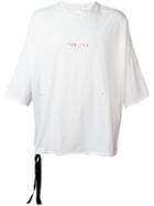 Unravel Project Distressed T-shirt, Men's, Size: Medium, White, Cotton/viscose/polyurethane