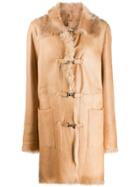 A.n.g.e.l.o. Vintage Cult 2000s Crocodile Effect Hooked Coat - Brown