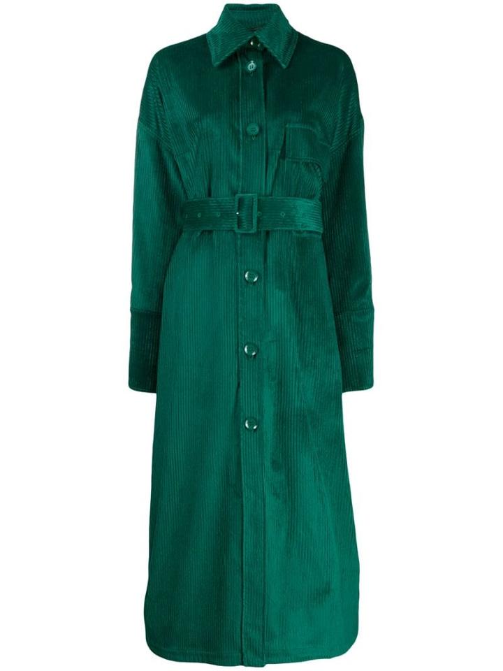 Christian Wijnants Caja Corduroy Belted Coat - Green