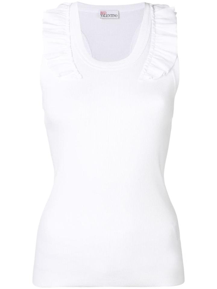 Red Valentino Ruffled Tank Top - White
