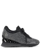 Le Silla Reiko Wave Crystal-embellished Sneakers - Black