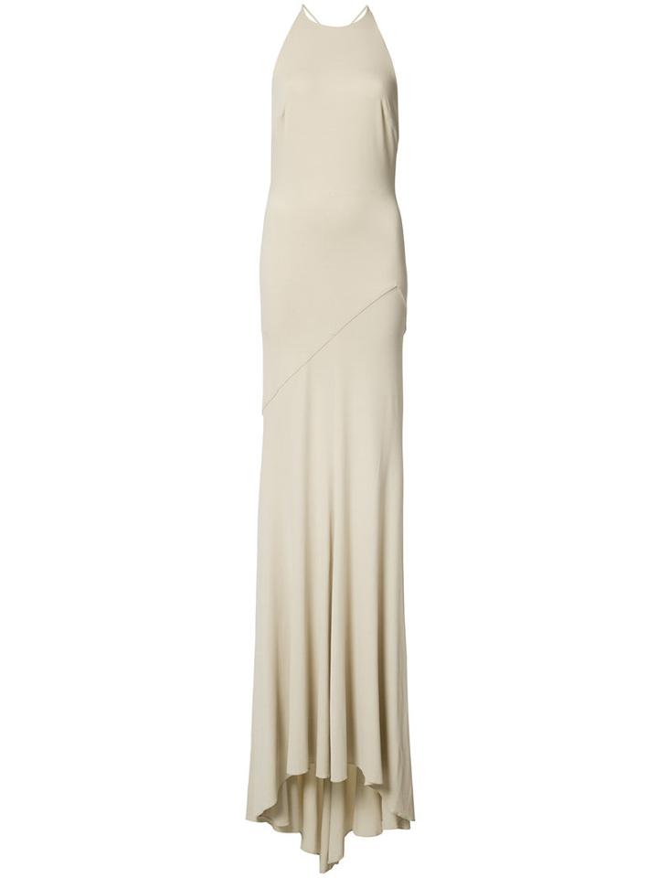 Alexandre Vauthier - Open Back Fitted Gown - Women - Spandex/elastane/viscose - 38, Women's, Nude/neutrals, Spandex/elastane/viscose